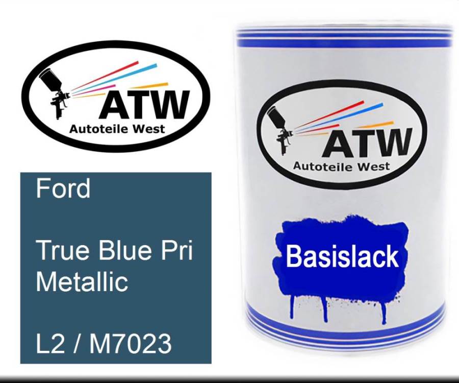 Ford, True Blue Pri Metallic, L2 / M7023: 500ml Lackdose, von ATW Autoteile West.